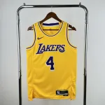 2023/24 Los Angeles Lakers Dalton Knecht #4 Gelbes Herren-Trikot 2023/24 Los Angeles Lakers Dalton Knecht #4 Yellow Men’s Jersey