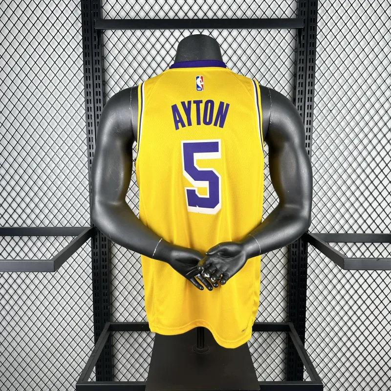 2023/24 Los Angeles Lakers Deandre Ayton #5 Gelb Herren Trikot