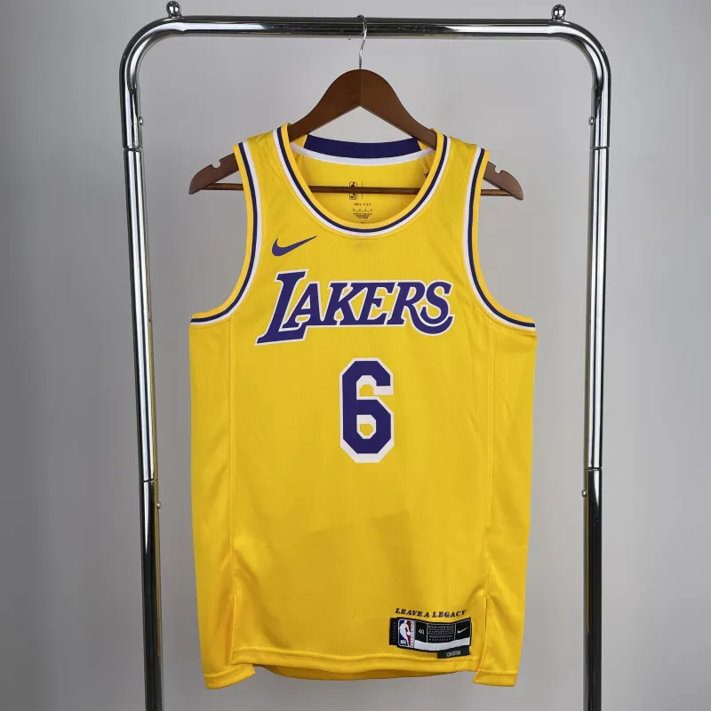 2023/24 Los Angeles Lakers LeBron James #6 Yellow Men’s Jersey