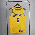 2023/24 Los Angeles Lakers LeBron James #6 Camisola amarela para homem 2023/24 Los Angeles Lakers LeBron James #6 Yellow Men’s Jersey