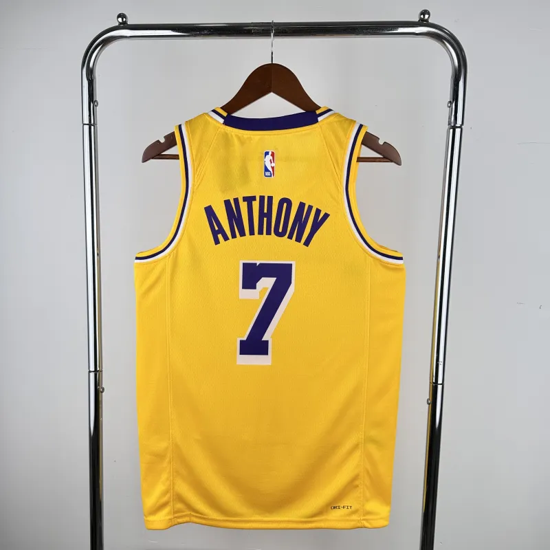 2023/24 Los Angeles Lakers Carmelo Anthony #7 Yellow Men’s Jersey