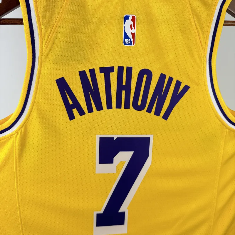 2023/24 Los Angeles Lakers Carmelo Anthony #7 Yellow Men’s Jersey
