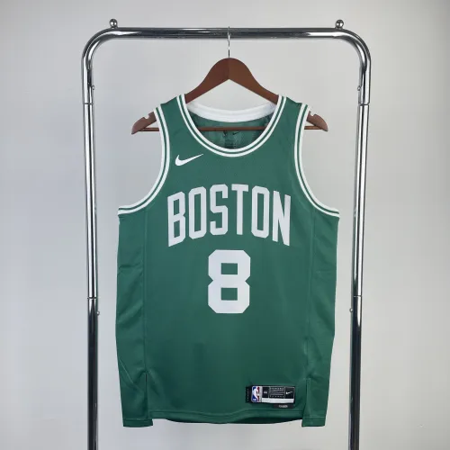 Camiseta 2023/24 Boston Celtics Kristaps Porzingis #8 Verde Hombre