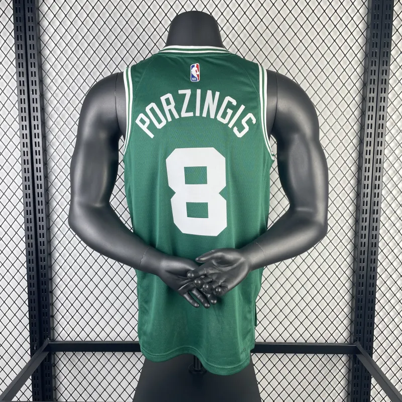 2023/24 Boston Celtics Kristaps Porzingis #8 Green Men's Jersey