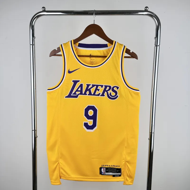 2023/24 Los Angeles Lakers Bronny James #9 Gelbes Herren-Trikot