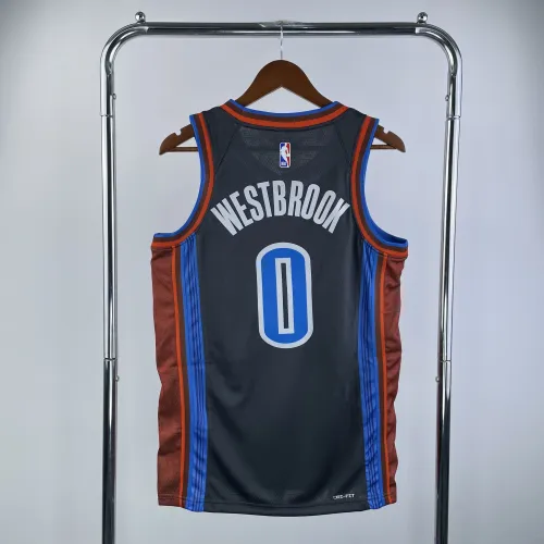 2023-24 Oklahoma City Thunder City Edition Russell Westbrook #0 Camisola para homem