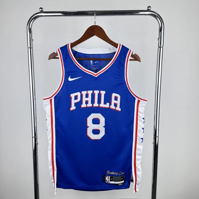 2023/24 Philadelphia 76ers Auswärts Blau Paul George #8 Herren Trikot