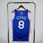 2023/24 Philadelphia 76ers Auswärts Blau Paul George #8 Herren Trikot