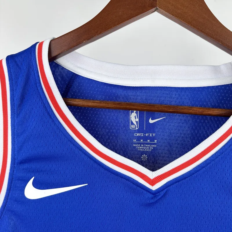2023/24 Philadelphia 76ers Auswärts Blau Paul George #8 Herren Trikot