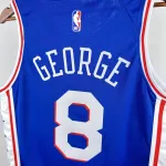 2023/24 Philadelphia 76ers Auswärts Blau Paul George #8 Herren Trikot