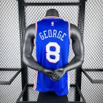 2023/24 Philadelphia 76ers Auswärts Blau Paul George #8 Herren Trikot