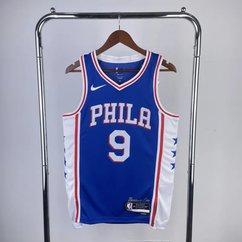 2023/24 Philadelphia 76ers Weg Blauw #9 Herenshirt