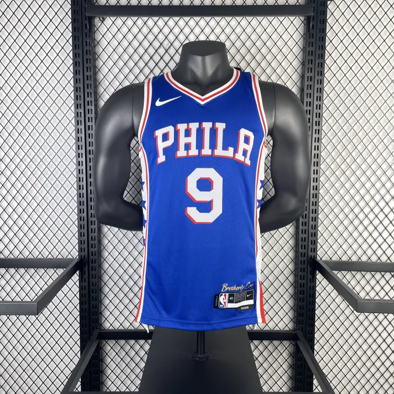 2023/24 Philadelphia 76ers Weg Blauw #9 Herenshirt