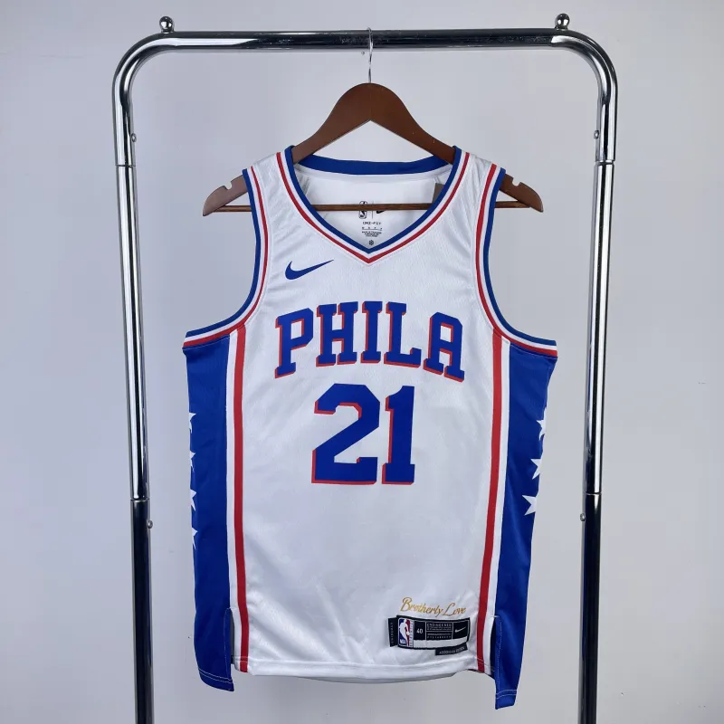 2023/24 Philadelphia 76ers Home White Joel Embiid #21 Men’s Jersey
