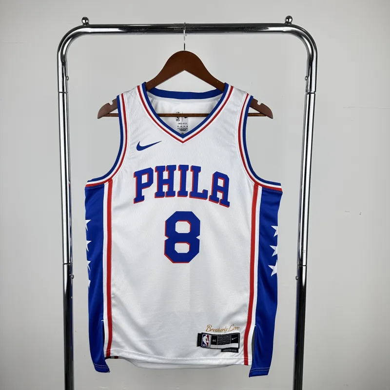 2023/24 Philadelphia 76ers Home White Paul George #8 Men’s Jersey