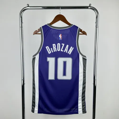 Maillot extérieur violet 2023-24 des Sacramento Kings, DeMar DeRozan, numéro #10, pour homme