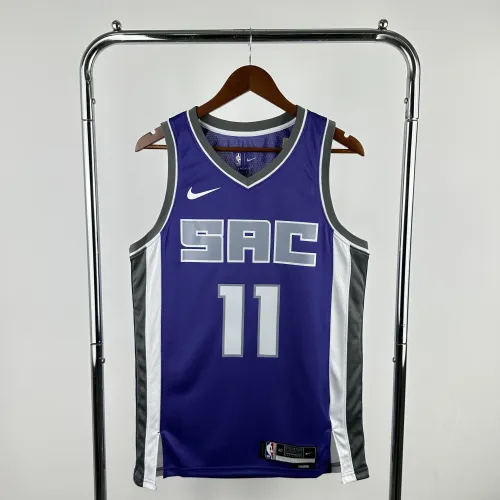 2023-24 Sacramento Kings Away roxo Domantas Sabonis #11 camisa masculina