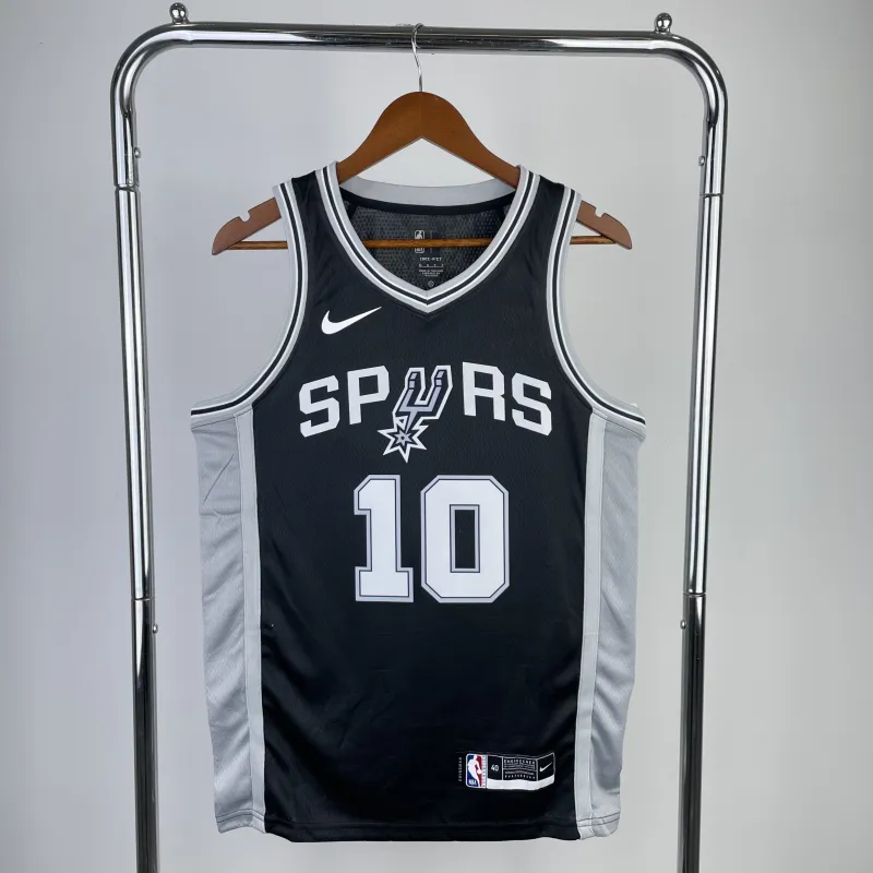 2023/24 San Antonio Spurs Black Jeremy Sochan #10 Jersey | NBA Swingman Jersey