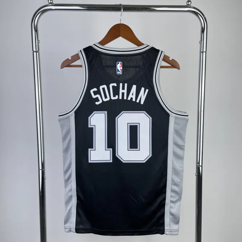 2023/24 San Antonio Spurs Black Jeremy Sochan #10 Jersey | NBA Swingman Jersey