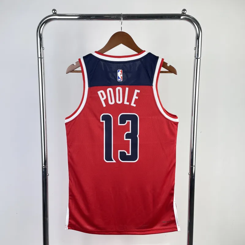 2023-24 Washington Wizards Away Red Jordan Poole #13 Men’s Jersey