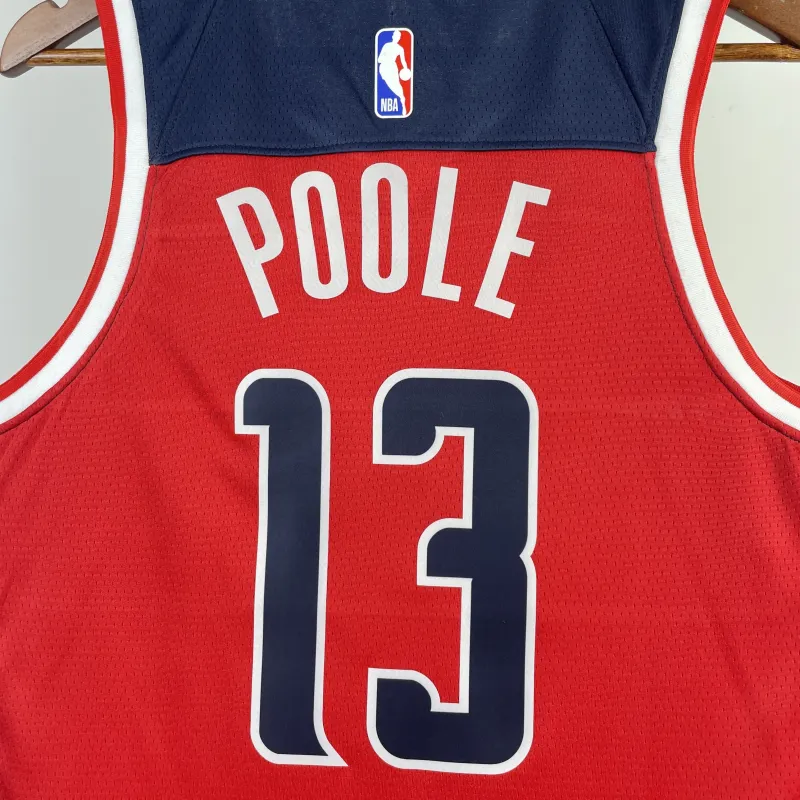 2023-24 Washington Wizards Away Red Jordan Poole #13 Men’s Jersey