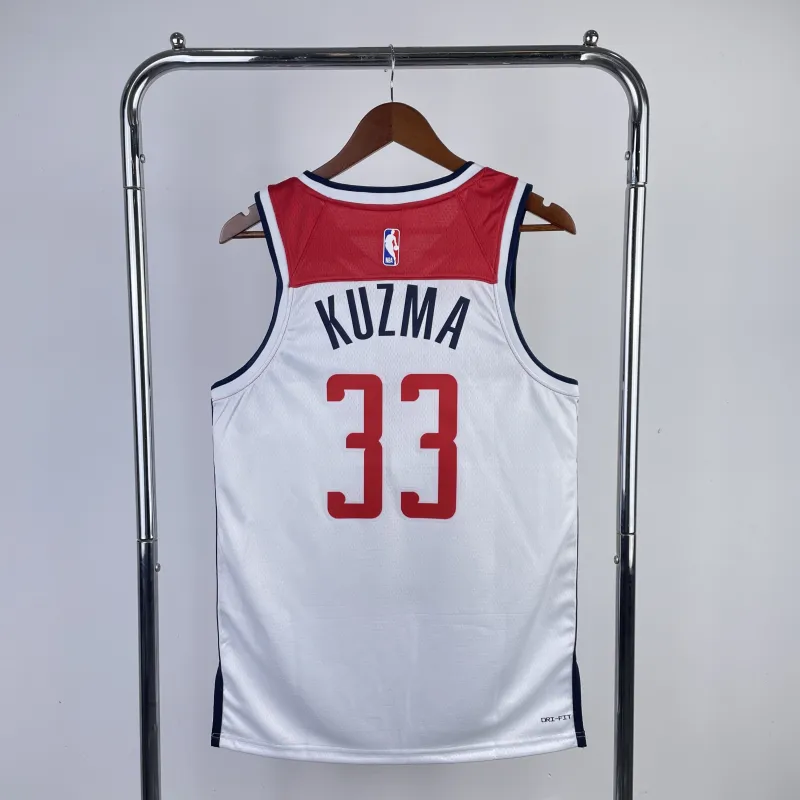 2023-24 Washington Wizards Home White Kyle Kuzma #33 Men’s Jersey
