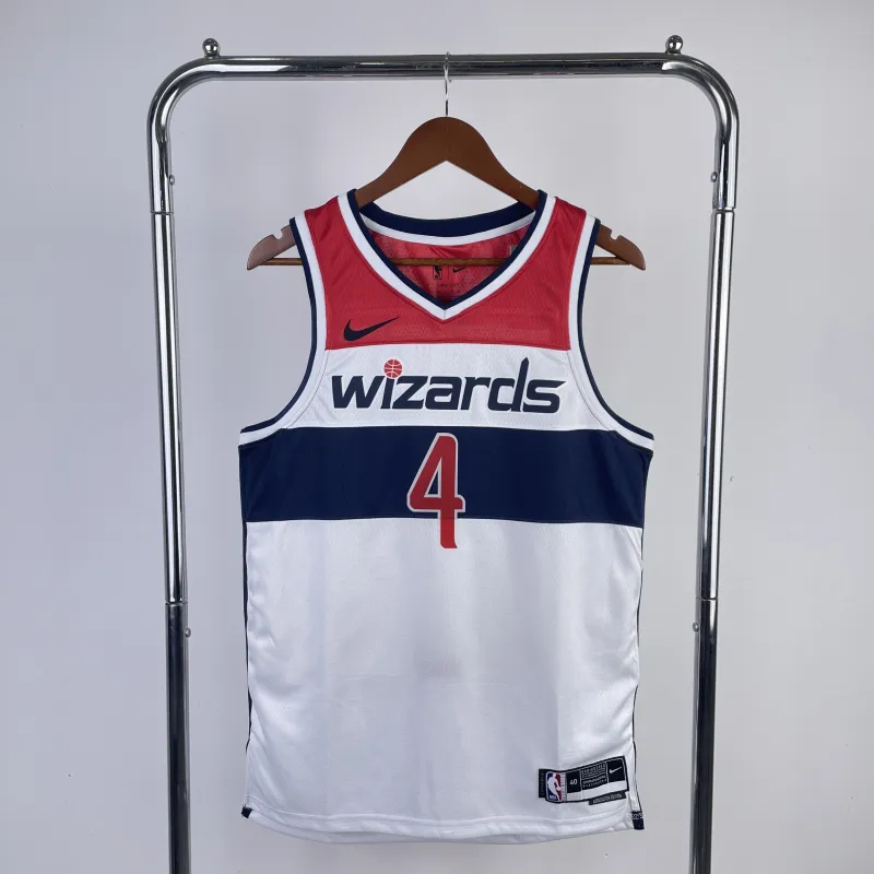 2023-24 Washington Wizards Home White Russell Westbrook #4 Maglia Uomo