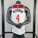 2023-24 Washington Wizards Home White Russell Westbrook #4 Maglia Uomo