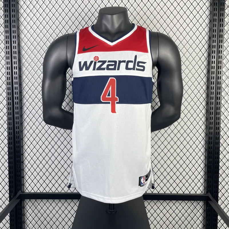 2023-24 Washington Wizards Home White Russell Westbrook #4 Maglia Uomo