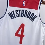 2023-24 Washington Wizards Home White Russell Westbrook #4 Maglia Uomo