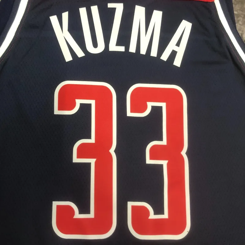 2023-24 Washington Wizards Kyle Kuzma #33 Heren Jersey