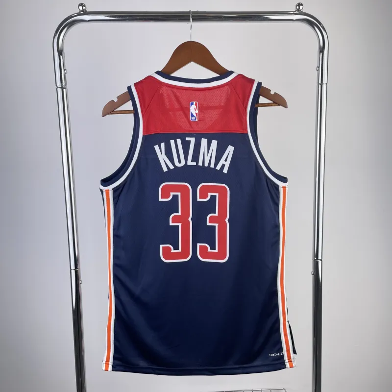 2023-24 Washington Wizards Kyle Kuzma #33 Heren Jersey