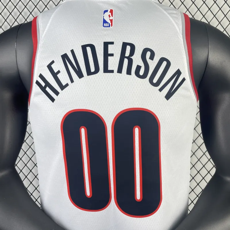 2023/24 Portland Trail Blazers White Scoot Henderson #00 Jersey | NBA Swingman Jersey