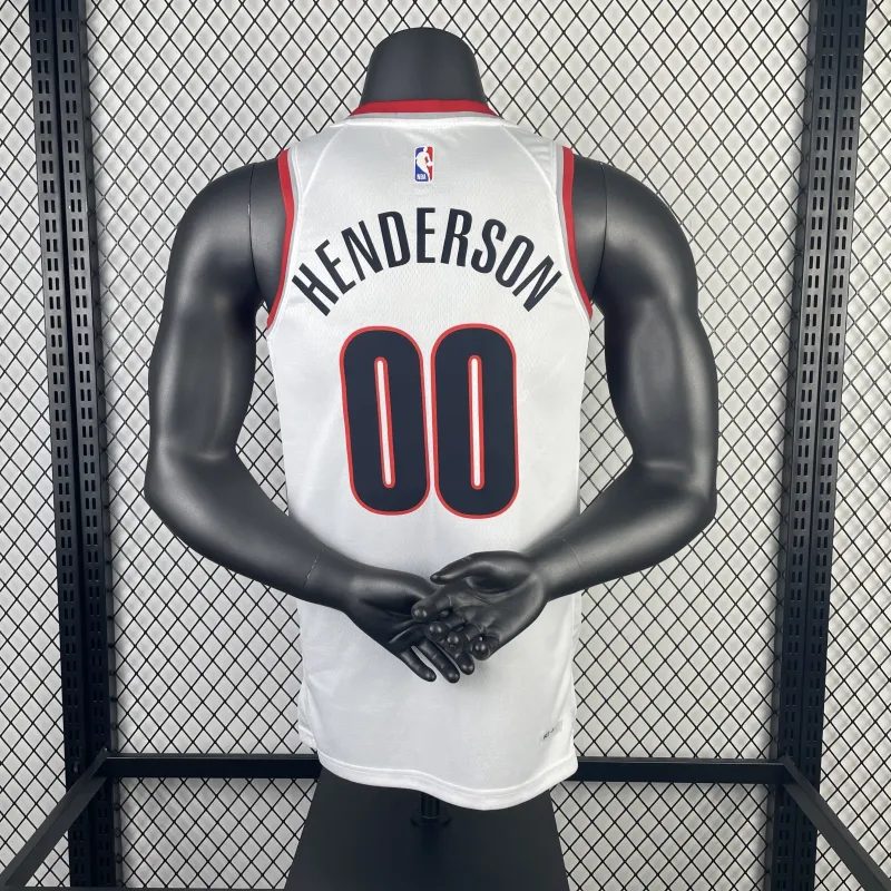 2023/24 Portland Trail Blazers White Scoot Henderson #00 Jersey | NBA Swingman Jersey
