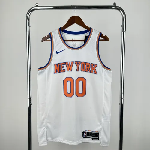 Camiseta blanca de Jordan Clarkson para hombre de los New York Knicks 2023/24