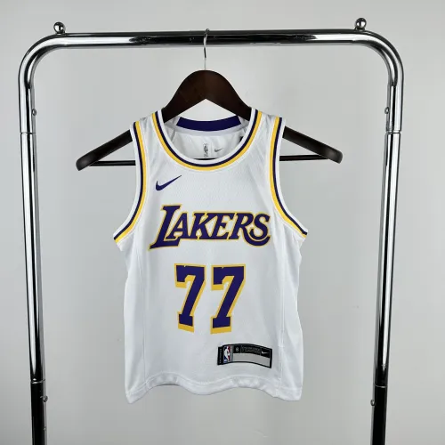 2023/24 Los Angeles Lakers Luka Doncic #77 Jugend-Trikot Weiß
