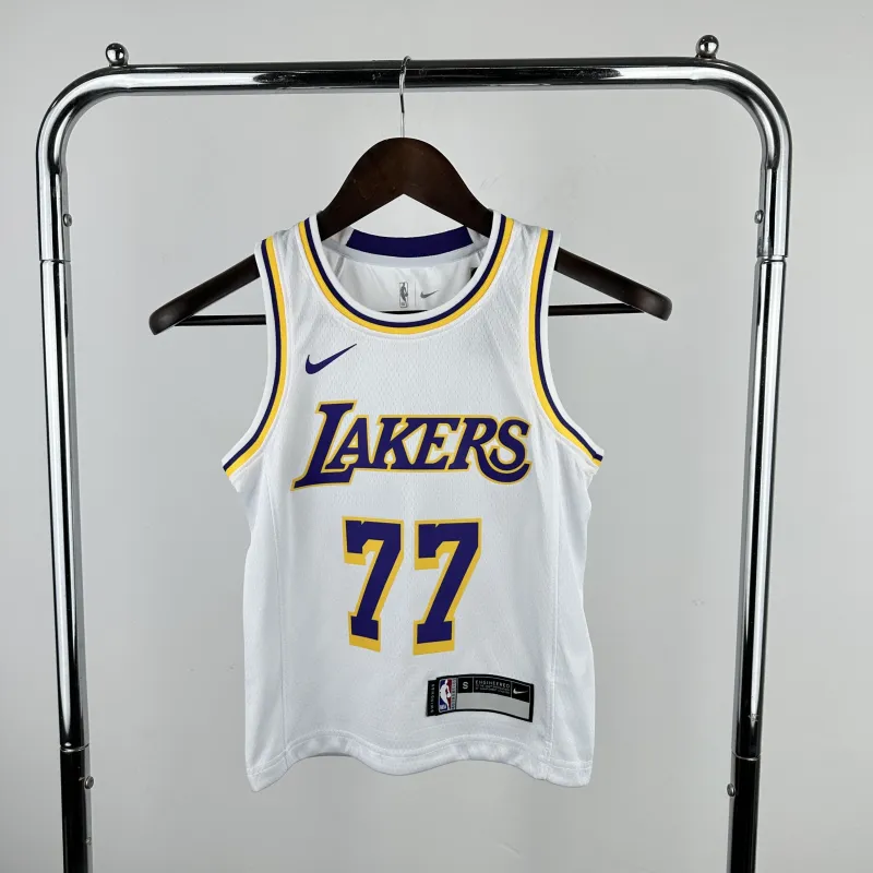 2023/24 Los Angeles Lakers Luka Doncic #77 Youth White Jersey