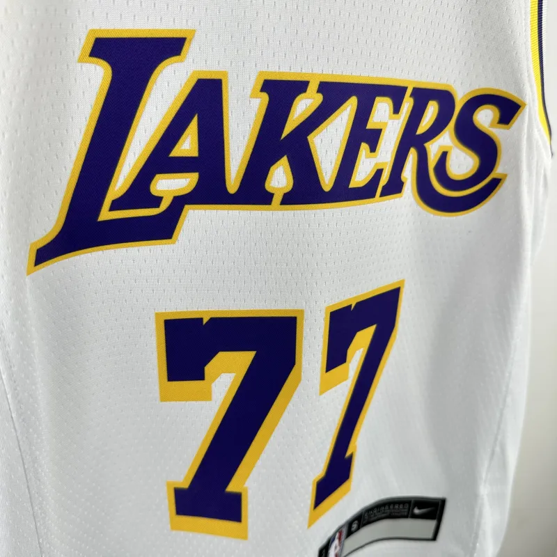 2023/24 Los Angeles Lakers Luka Doncic #77 Youth White Jersey