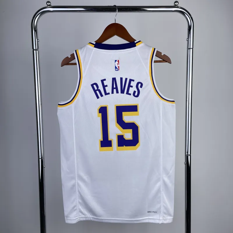2023/24 Los Angeles Lakers Austin Reaves #15 Weiß Herren Trikot