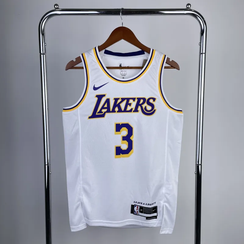 Maillot blanc pour homme Anthony Davis #3 des Los Angeles Lakers, saison 2023/24