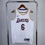 Camisa masculina branca dos Los Angeles Lakers 2023/24, LeBron James, #6 2023/24 Los Angeles Lakers LeBron James #6 White Men’s Jersey