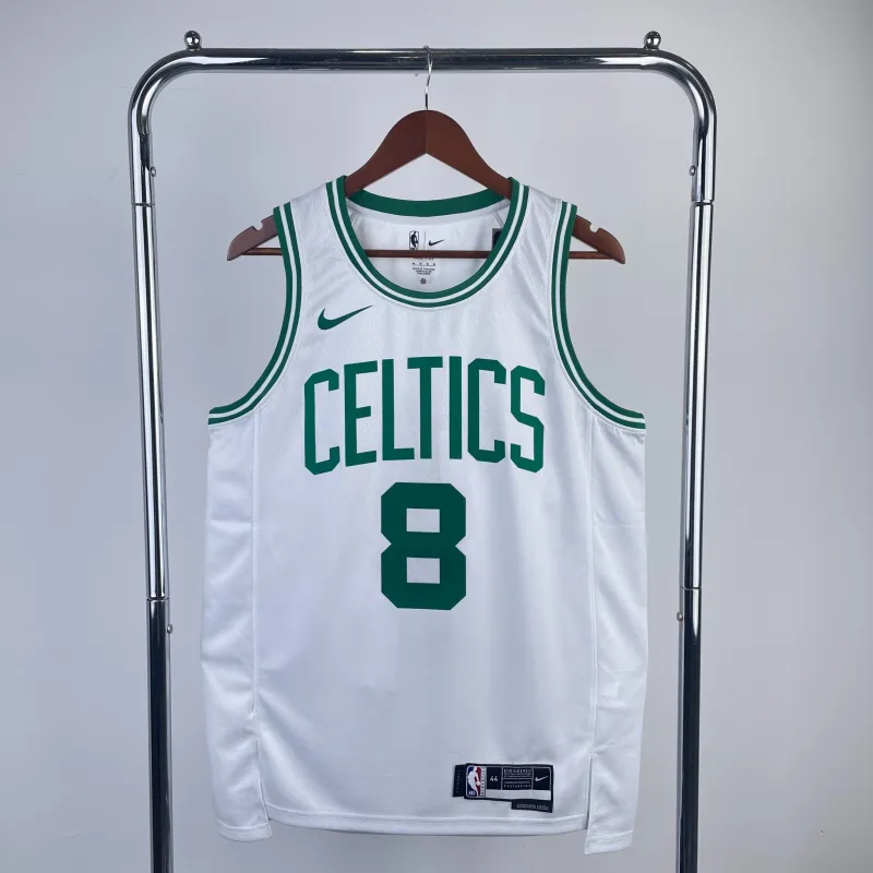 2023/24 Boston Celtics Kristaps Porzingis #8 White Men’s Jersey