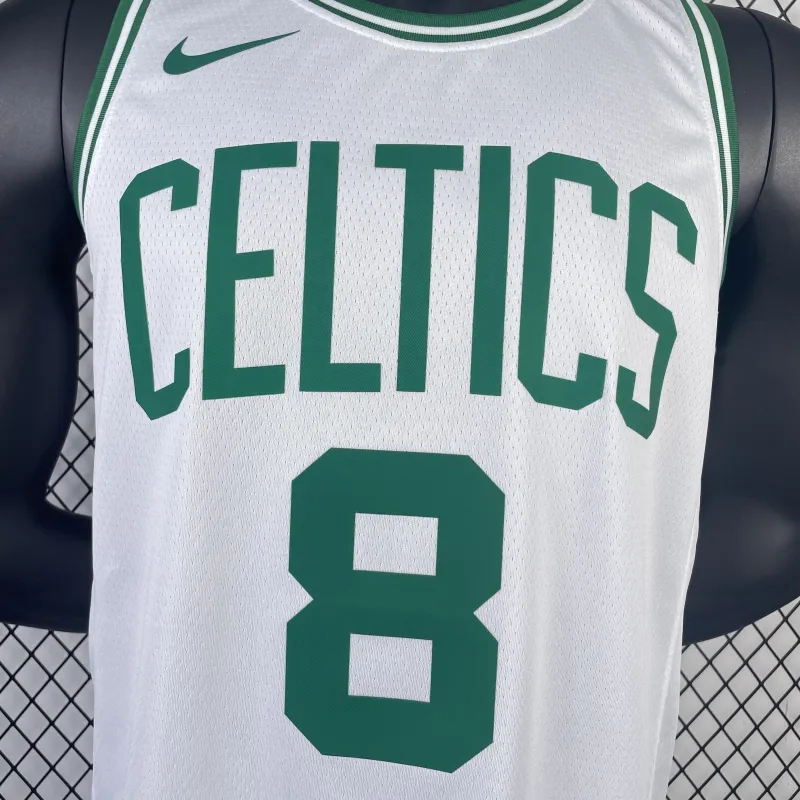 2023/24 Boston Celtics Kristaps Porzingis #8 White Men’s Jersey