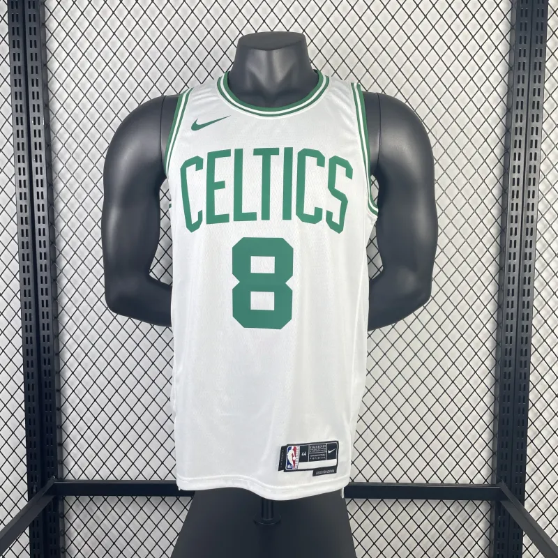 2023/24 Boston Celtics Kristaps Porzingis #8 White Men’s Jersey