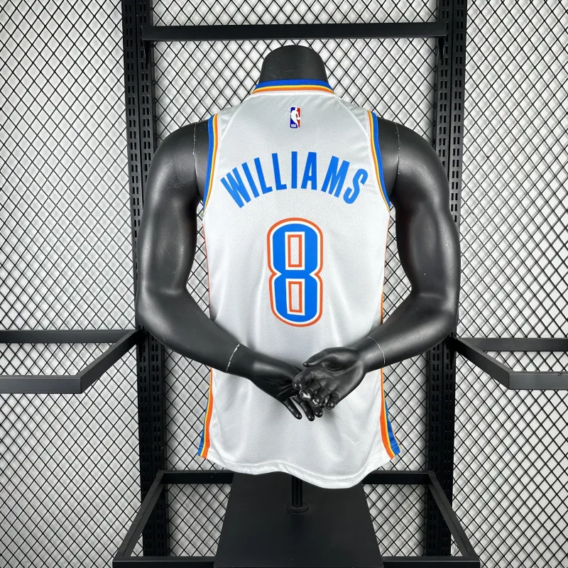 2023-24 Oklahoma City Thunder White Jalen Williams #8 Men’s Jersey