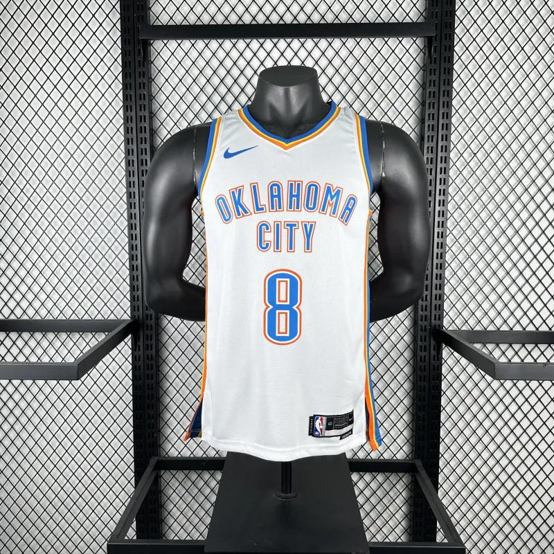 2023-24 Oklahoma City Thunder White Jalen Williams #8 Men’s Jersey
