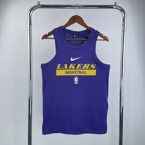 Camiseta de baloncesto 2023/24 Los Angeles Lakers Purple Training Tank Top, Hombre