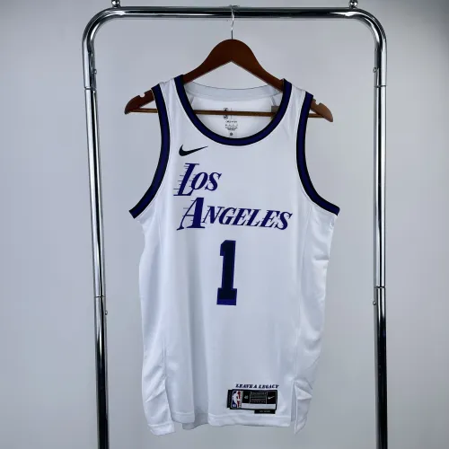 2023/24 Los Angeles Lakers City Edition D'Angelo Russell #1 Camisola para homem