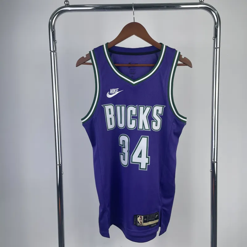 2023/24 Milwaukee Bucks Retro Giannis Antetokounmpo #34 Men’s Jersey