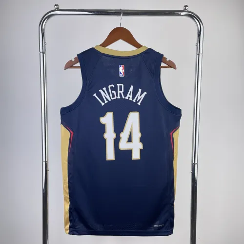 2023-24 New Orleans Pelicans Blau Brandon Ingram #14 Herren Trikot